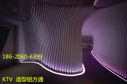 會所弧形鋁方通-波浪方通單板-造型鋁格柵