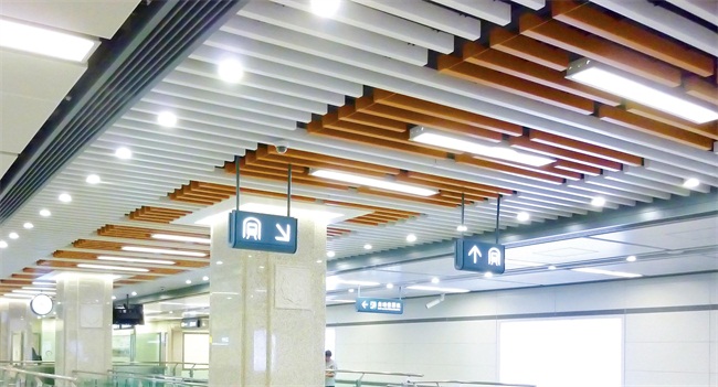 商场吊顶铝方通U型铝方通-木纹铝方通吊顶