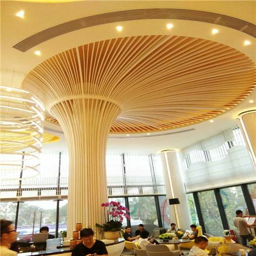 木紋鋁方通弧形造型吊頂天花