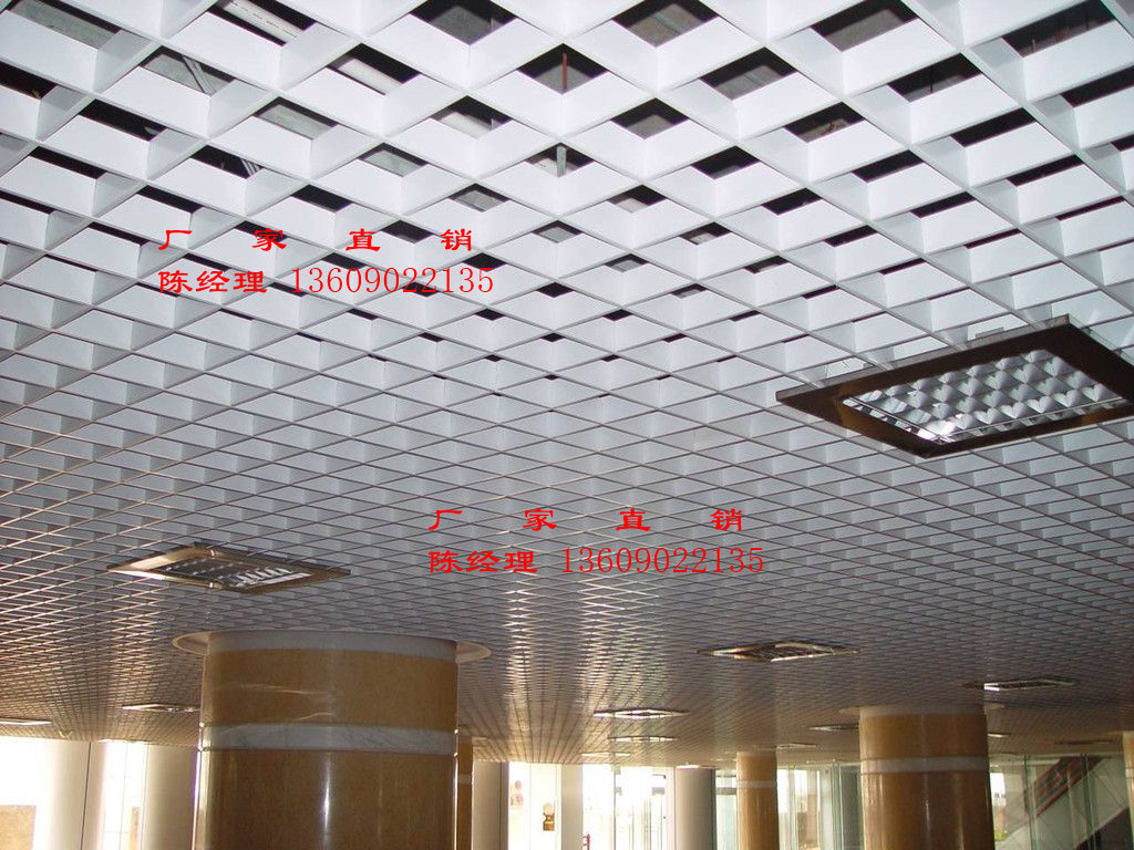 體育館鋁方格天花吊頂-辦公室鋁格子吊頂