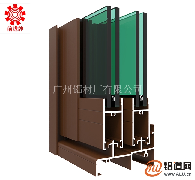88断桥咖啡色推拉窗现货成批出售_断热铝型材-广州铝材厂有限公司