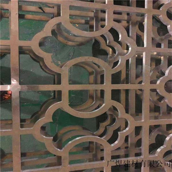 陕西汉中留坝复古木纹铝格栅厂家冰裂纹铝花格窗