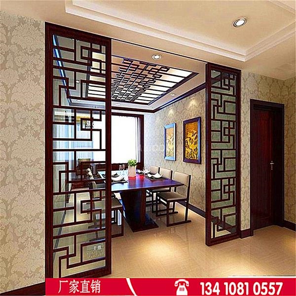 香港丰台家装大厅木纹铝窗铝屏风热转印木纹铝窗花