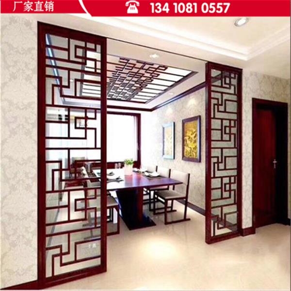 香港丰台家装大厅木纹铝窗铝屏风热转印木纹铝窗花