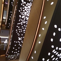 商城中庭扶手电梯镂空铝板-冲孔铝单板